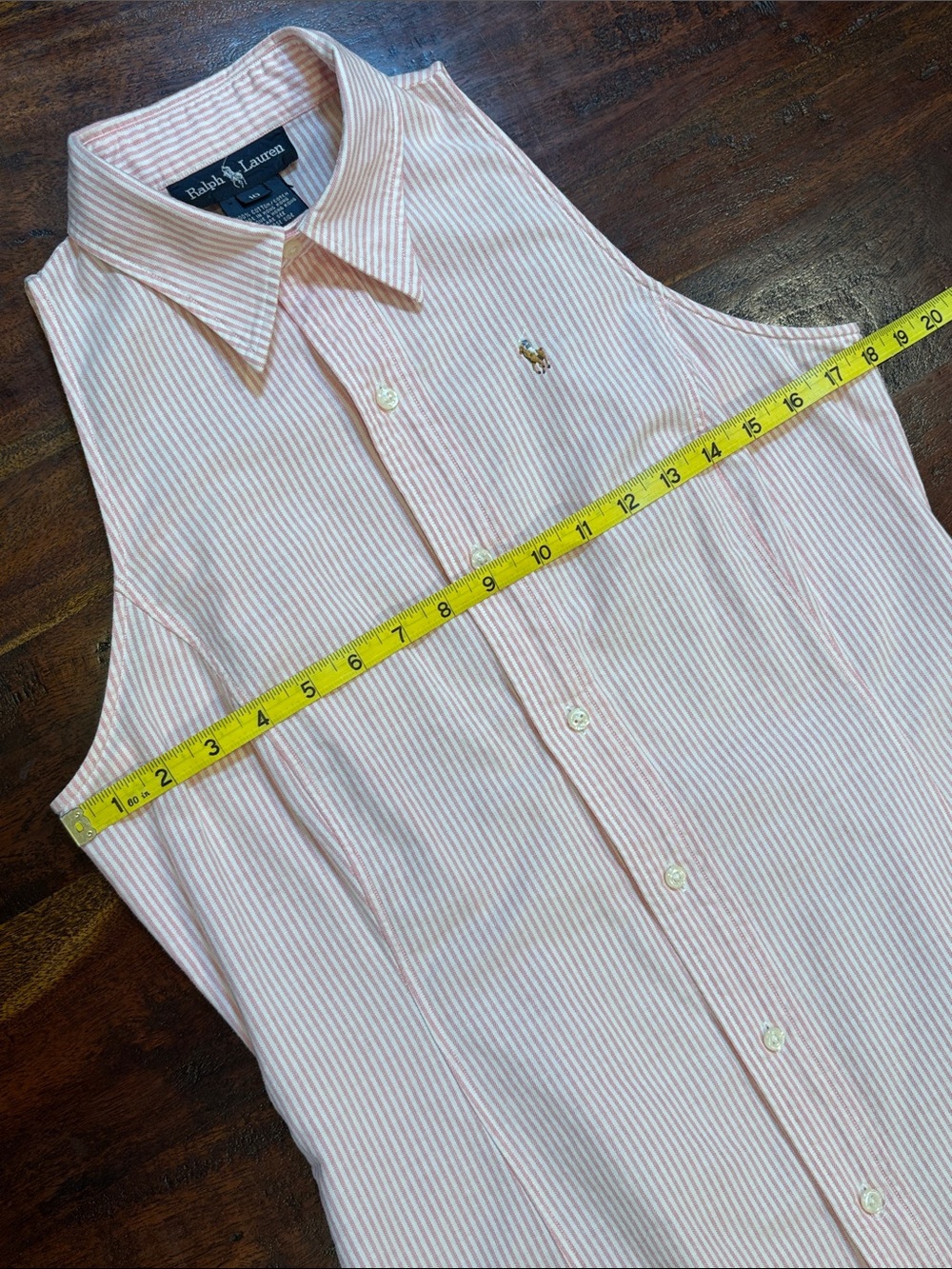 Vintage Ralph Lauren Blue Label 90s Pink / White Striped Cotton Polo Dress 10 - Picture 11 of 13